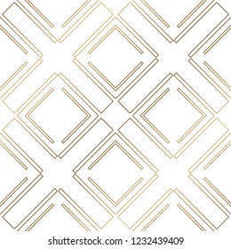 Art Deco Pattern. Seamless golden background. Minimalistic geometric design. Vector line design. 1920-30s motifs. Luxury vintage illustration