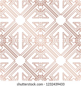 Art Deco Pattern. Seamless golden background. Minimalistic geometric design. Vector line design. 1920-30s motifs. Luxury vintage illustration