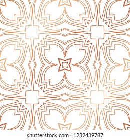 Art Deco Pattern. Seamless golden background. Minimalistic geometric design. Vector line design. 1920-30s motifs. Luxury vintage illustration