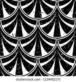 Art Deco Pattern. Seamless grunge background. Minimalistic geometric design. Vector line design. 1920-30s motifs. Luxury vintage illustration