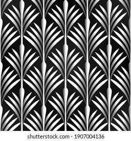 Art Deco Pattern. Seamless vector background. black and white color