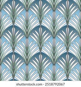 Art Deco Pattern. Seamless vector. Blue colors background. Vector illustration