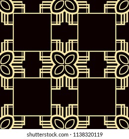 Art Deco Pattern. Seamless vintage background. Minimalistic geometric design. Vector line design. 1920-30s motifs. Luxury vintage illustration