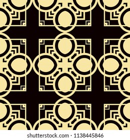 Art Deco Pattern. Seamless vintage background. Minimalistic geometric design. Vector line design. 1920-30s motifs. Luxury vintage illustration
