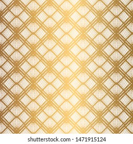 Art Deco Pattern. Seamless white and gold background. Metallic shells or scales lace ornament. Minimalistic geometric design. Steampunk vector lines. 1920-30s motifs. Luxury vintage illustration
