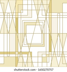 Art Deco pattern in shades of neutral beige and gold. Seamless vector pattern.