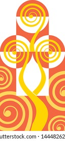 art deco pattern spiral ornament trinity