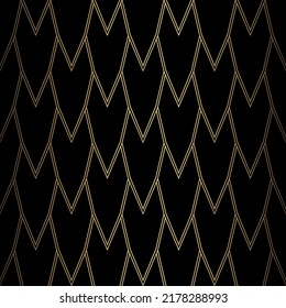 Art Deco Pattern. Vector background in 1920s style. Gold black texture. Geometrical shape