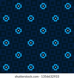 Art Deco pattern vintage allover floral motif. Arrangement of small flowers novelty check. Simple geometric print block for apparel textile, interior decoration, wear fabric, garment, wall painting.