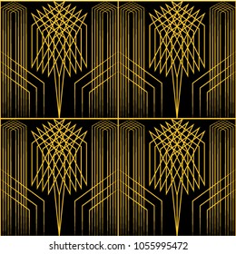 Art deco patterns vintage wallpaper  black