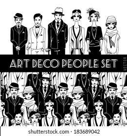 Art Deco People Set.