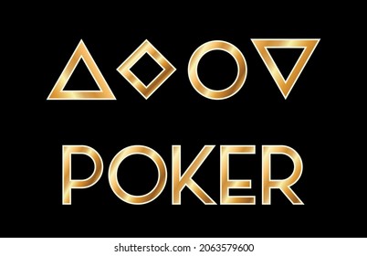 Art deco poker symbols, vector illustration