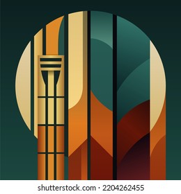 Art Deco Poster Design Vector Color Stock Vector (Royalty Free ...