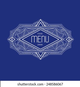 Art Deco, Restaurant Menu Cover, Template Background (Vector Art)