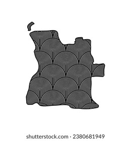 Art Deco retro Angola map. Decorative laser cut file