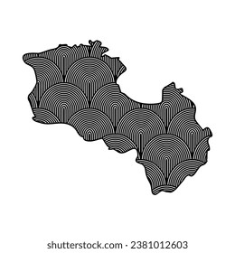 Art Deco retro Armenia map. Decorative laser cut file