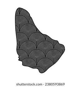 Art Deco retro Barbados map. Decorative laser cut file