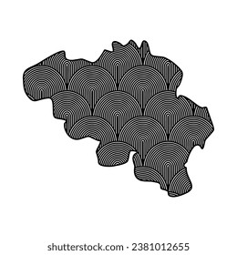 Art Deco retro Belgium map. Decorative laser cut file