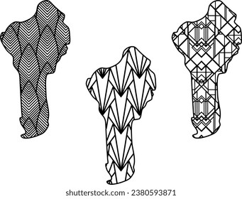 Art Deco retro Benin map set. Decorative laser cut file