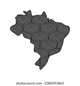 Art Deco retro Brazil map. Decorative laser cut file
