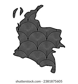 Art Deco retro Colombia map. Decorative laser cut file