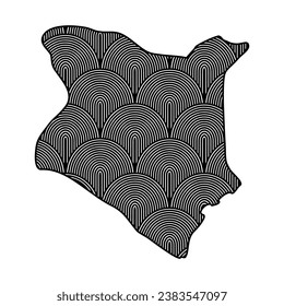 Art Deco retro Kenya map. Decorative laser cut file