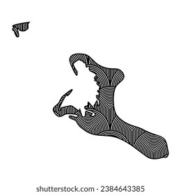 Art Deco retro Kiribati map. Decorative laser cut file