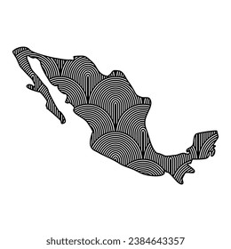 Mapa retro mexicano del Art Deco. Archivo de corte láser decorativo