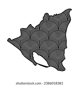 Art Deco retro Nicaragua map. Decorative laser cut file