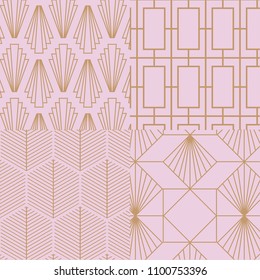 Art Deco, Retro, Vintage Pattern Collection. Vector Art.