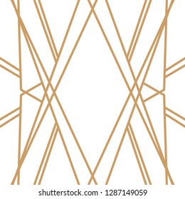 Art Deco retro vintage pattern frame. Golden geometric linear background. Birthday party or wedding 1920-s style decor