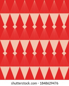 
Art deco rhombus pattern on red background