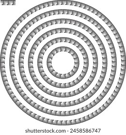 Art Deco round circular border frame in a range of various sizes.