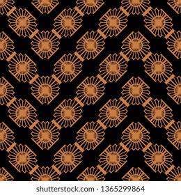 Art Deco Seamless abstract geometric pattern The texture of rhombus orange black