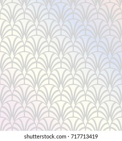 Art Deco Seamless. Geometric Floral decorative texture. Vector Leaves stylish background. Abstract sea shell illustration.