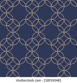 
Art deco Seamless geometric japan pattern, gold color, indigo background, used as wallpaper, print, fabric pattern, home decoration