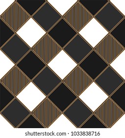 Art Deco Seamless Geometric Pattern. Elegant Wallpaper Design with Gold Texture. Abstract Vintage Background. Vector illustration