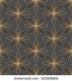 Art Deco Seamless Geometric Pattern. Elegant Wallpaper Design with Gold Texture. Abstract Vintage Background. Vector illustration