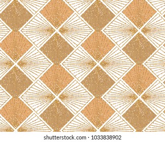 Art Deco Seamless Geometric Pattern. Elegant Wallpaper Design with Gold Texture. Abstract Vintage Background. Vector illustration