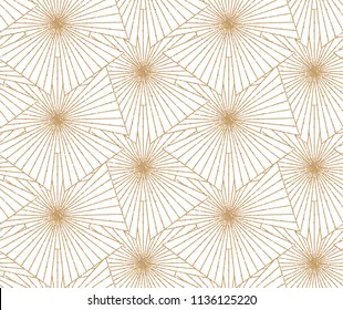 Art Deco Seamless Geometric Pattern. Elegant Wallpaper Design with Gold Texture. Abstract Vintage Background. Vector illustration