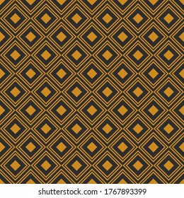 Art Deco seamless gold pattern in 1920s style, geometric retro background with gold diamonds. Vector illustration