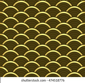 Art Deco Seamless Golden Wallpaper Pattern Design