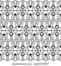 Art Deco padrão sem emenda. 20s - 30s estilo fundo ornamentado. Bom para papel de parede, cartões, embalagem, tecido, marca. Preto-e-branco 