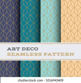 Art Deco Seamless Pattern With 4 Colours Background