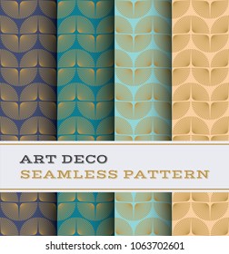 Art Deco seamless pattern with 4 colours background