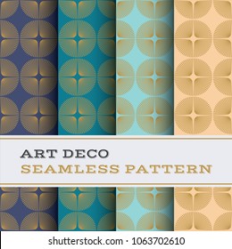 Art Deco seamless pattern with 4 colours background