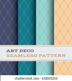 Art Deco seamless pattern with 4 colours background