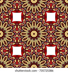 Art deco seamless pattern with abstract flowers. seamless vector illustration