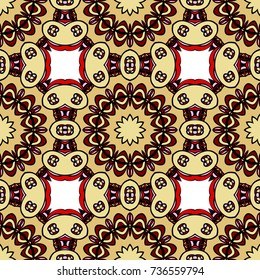 Art deco seamless pattern with abstract flowers. seamless vector illustration