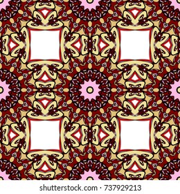 Art deco seamless pattern with abstract flowers. seamless vector illustration